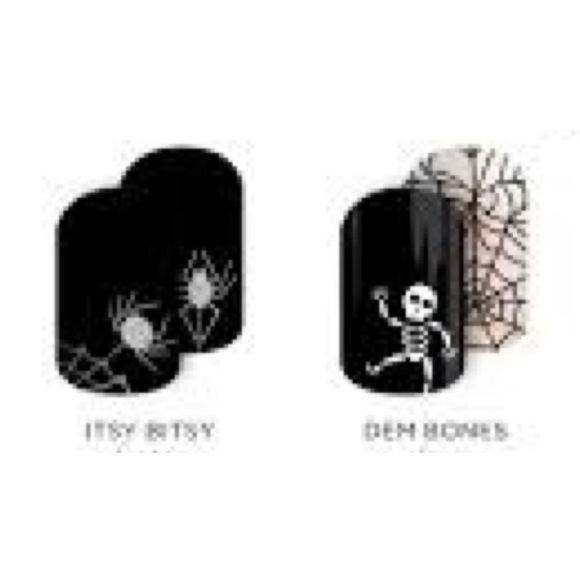 JAMBERRY Halloween Nail Wraps - Partial Sheets of Dem Bones & Itsy Bitsy - Picture 1 of 14